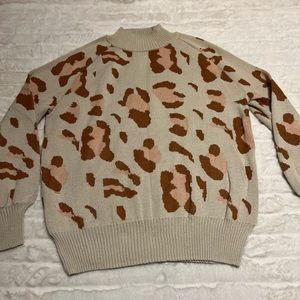 Leopard Print Knit Sweater